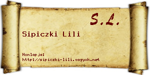 Sipiczki Lili névjegykártya