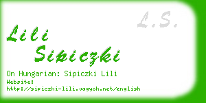 lili sipiczki business card